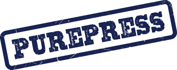 Blue Purepress Textured Rubber Stamp for Media Publication and Communication Industry News