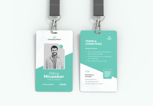 Modern Corporate Company Employee Id Card Badge Design Layout