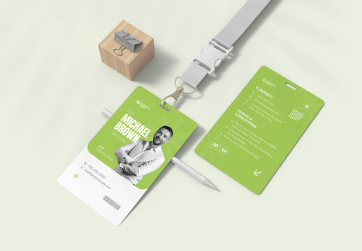 Professional Employee ID Card Badge Design Template for Corporate Office Branding