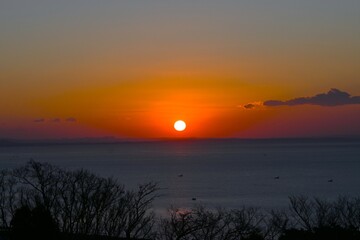 A fantastic moment of morning glow and sunrise. Natural beauty background material.