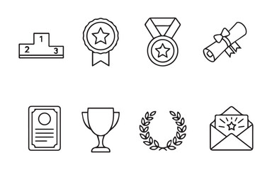 Awards and recognition symbols for achievement and success
