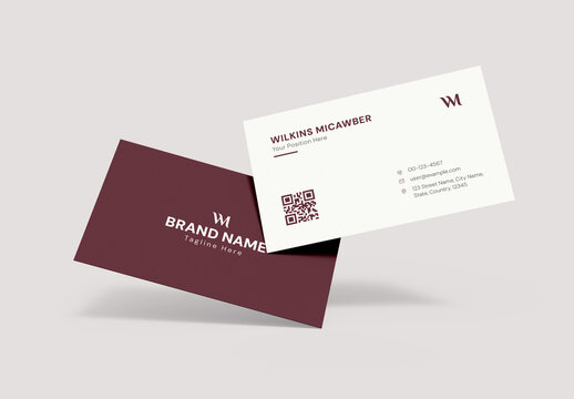 Elegant Corporate Business Card Design with Maroon and White Color