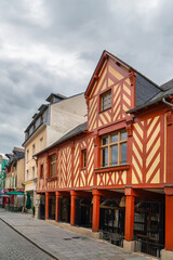 Street in Rennes downtown, France