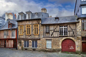 Street Rue de la Psalette in Rennes downtown, France