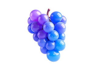 Fototapeta premium A rendered, stylized bunch of grapes in shades of blue and purple