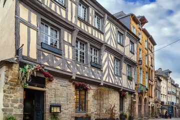 Street in Rennes downtown, France