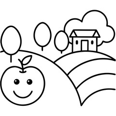 apple tree and house