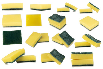 Dish scrubbing sponge isolated on white background