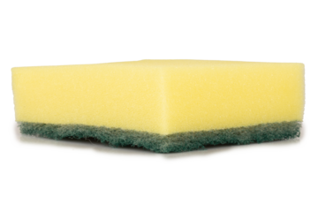 Dish scrubbing sponge isolated on white background