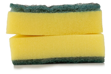 Dish scrubbing sponge isolated on white background