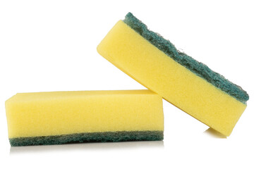 Dish scrubbing sponge isolated on white background