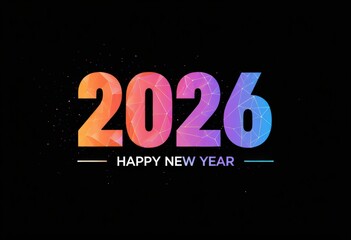 Colorful geometric 2026 happy new year celebration design