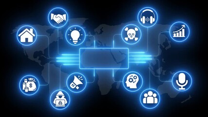 Digital network concept with glowing representing global connectivity and technology glowing cybersecurity - Powered by Adobe