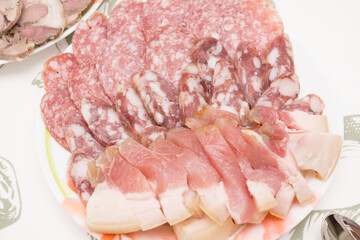 Traditional Easter dinner or brunch with cake.