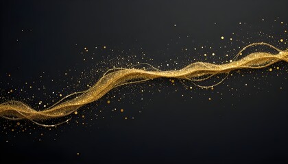 Abstract hand drawn line background accented with elegant gold glitter for modern luxury design