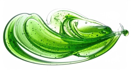 Green gel swirl with bubbles