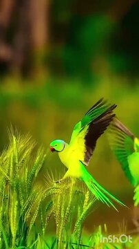 Here are some beautiful title ideas for this vibrant bird-in-flight photo 🌿🕊️: