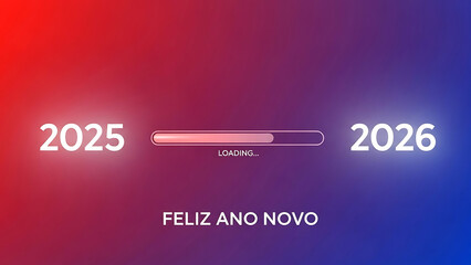 2025 loading bar transitioning to 2026 Feliz Ano Novo 3