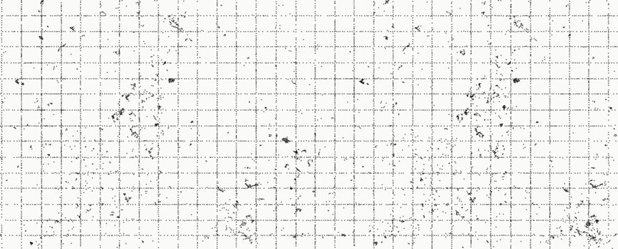 Black dotted textured background, noisy gritty dots halftone effect overlay, vector vintage illustration. Trendy monochrome banner in grunge style, checkered paper sheet.