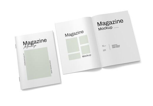 Open and Closed Magazine Mockup