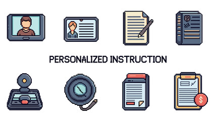Personalized instruction elements in pixel art style for educational design