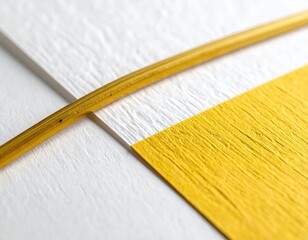 Abstract paper layering with gold rod