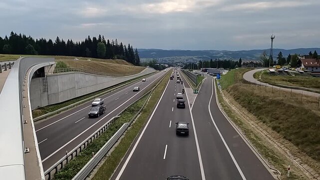 RABKA-ZDROJ, POLAND - AUGUST 15, 2024: Car traffic jam to Zakopane on DK47, popularly known as Zakopianka.