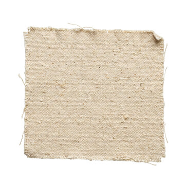 Natural beige raw linen fabric swatch with frayed edges