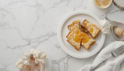 Plate of Homemade Cookies on Marble Background
