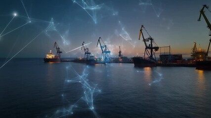 Global Shipping Network Connecting Ports and Fostering International Trade and Logistics