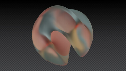 Frosted Glass Disc with Orange and Turquoise Gradient Blur