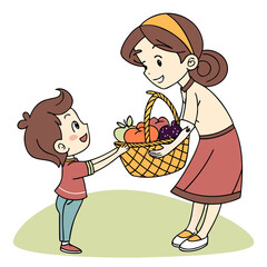 mother and daughter shopping