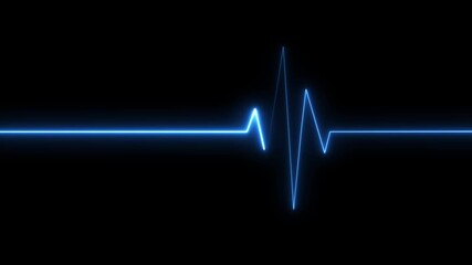 Heartbeat Line ECG Medical Pulse Animation Background. Neon Digital heartbeat plus animation. Heart Beat Pulse animated - Powered by Adobe
