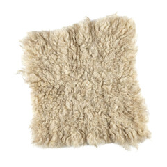 Natural curly sheepskin wool swatch on transparent background © BTG