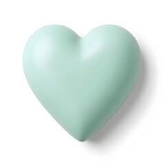 Fototapeta premium Mint heart on white background, love and serenity