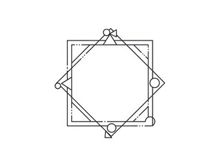 Geometric hexagon design isolated on white background