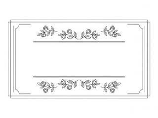 Decorative floral border design isolated on white background