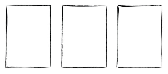 grunge rectangle frame set different paint brushed border
