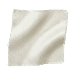 White silk fabric swatch isolated on transparent background