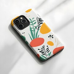 A phone case mockup displayed on a clean white background