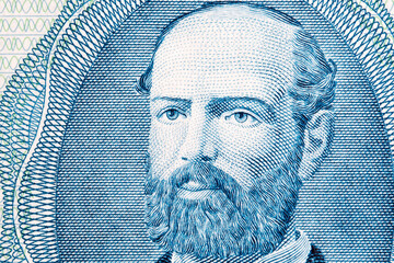 Arturo Prat a closeup portrait from Chilean money