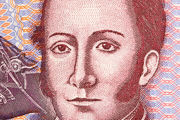 Manuel Rodriguez Erdoiza a closeup portrait from Chilean money