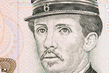 Ignacio Carrera Pinto a closeup portrait from Chilean money