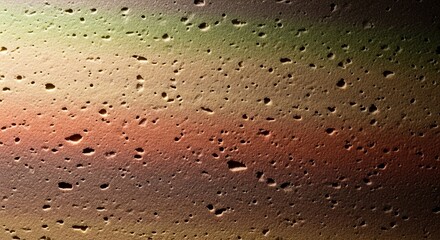 Abstract textured surface with blurred colorful background and subtle light reflections