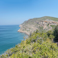 aerial of Robberg peninsula northern shore, South Africa
