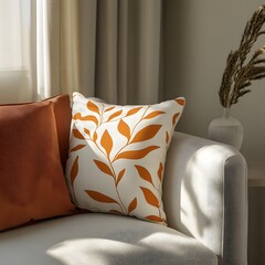 A pillow mockup with a decorative design