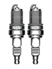 Detailed illustration of two spark plugs side by side