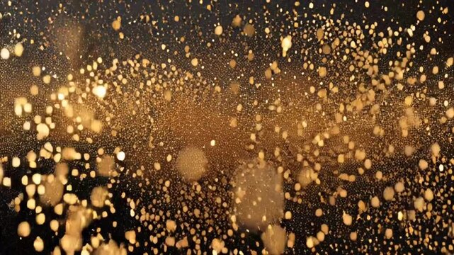 Glimmering amber specks adorn a cosmic void