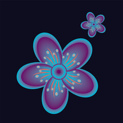 Vibrant Abstract Gradient Flower illustration EPS Vector