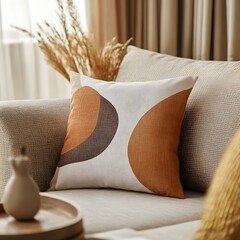 A pillow mockup with a decorative design